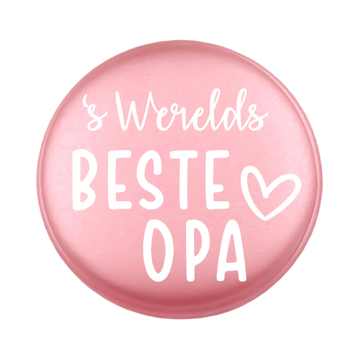 <ul> <li>Gravering: 's Werelds Beste Opa</li> <li>Wensmuntje van 30 mm - Uniek Design! - Design geregistreerd</li> <li>Speciale Custom made siliconen kralen</li> <li>Deze kralen worden gemaakt met een speciale unieke productietechniek!</li> <li>Meerdere Nugget kleuren te kiezen.</li> <li>Gat van boven naar beneden</li> <li>Hoge kwaliteit baby veilig siliconen</li> <li>Veilig volgens EN-71 chemische testen!</li> </ul> Perfect voor het gebruik op onze wijnstoppers, sleutelhangers, flesopeners, jashangers, notitieboekjes en meer. Jootjes Haakcadeautjes