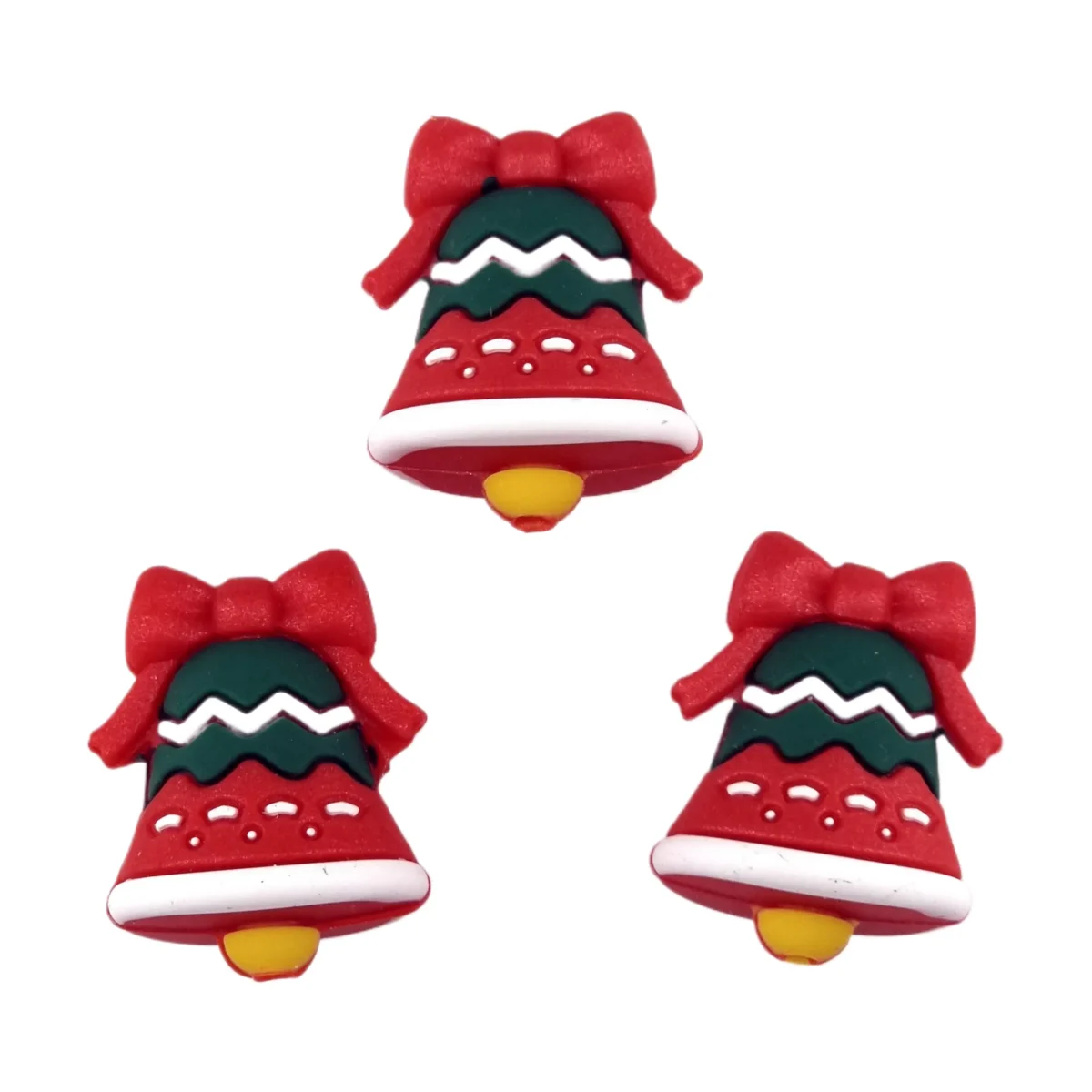 Siliconen kraal - 3D Kerstklok - Rood / Groen - Afbeelding 1